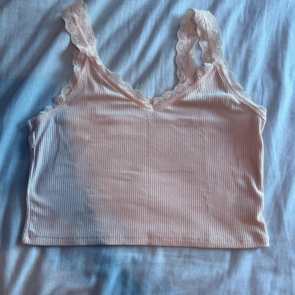 American Eagle Pink Lace Tank Top